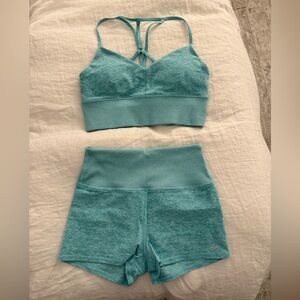 Aqua Alosoft set from Alo - sports bra and shorts